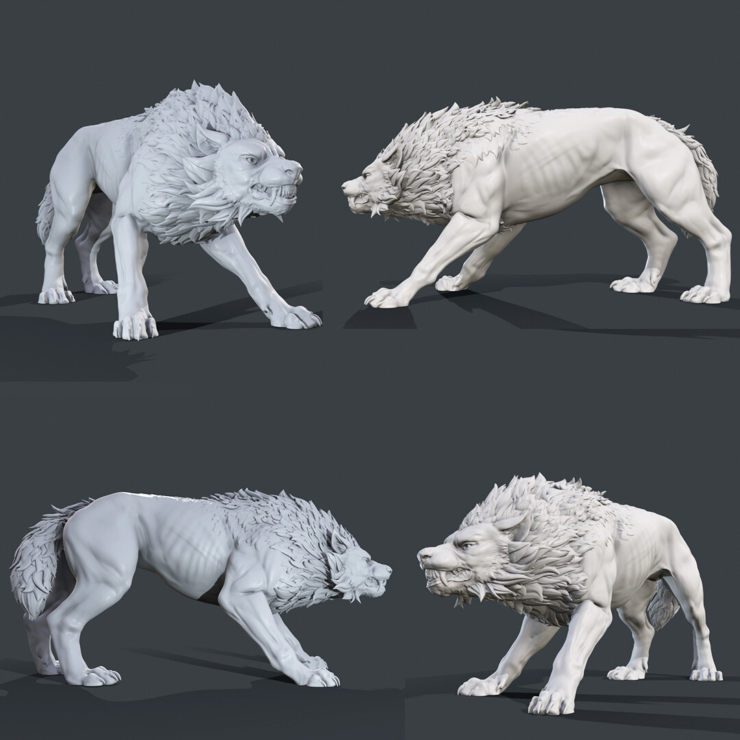 Artstation Wolf Pack Stl Files Resources