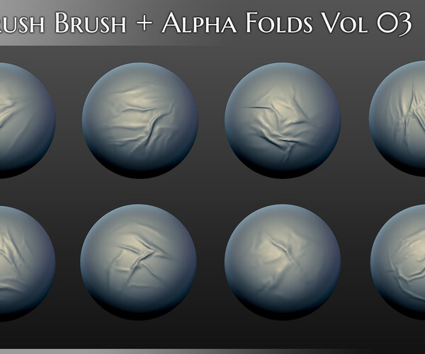 ArtStation - 60 ZBrush Brush + Alpha Folds Vol 03 / ZBP + PSD + TIF ...