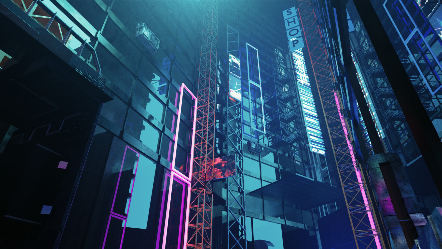 ArtStation - High Detail Cyberpunk City Scene 3D Blender File (Textured ...