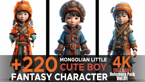 +220 Mongolian Little Cute Boy(Fantasy Character) Vol.01 4K