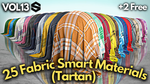 25 Tartan fabric smart materials + 2 free #Vol.13