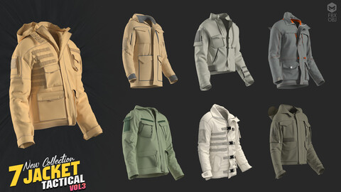 7 models of man's jacket tactical/ marvelous & clo3d / OBJ / FBX