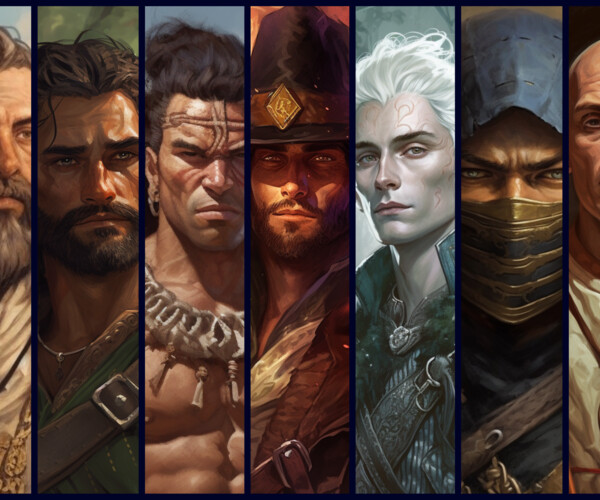 ArtStation - 100 Fantasy RPG Human Male Character Portraits | Game Assets