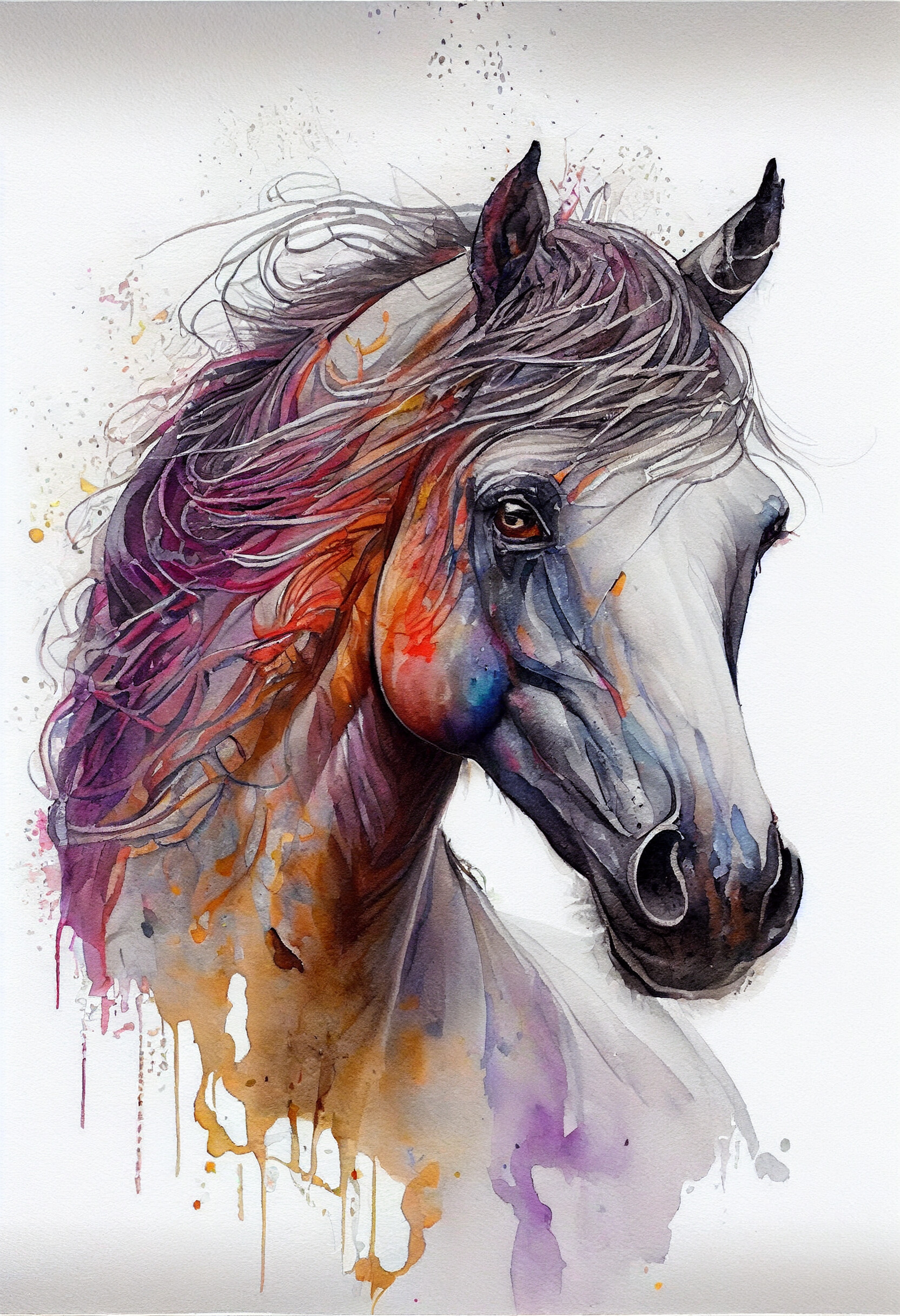 ArtStation - Arabian horse beautiful watercolor | Artworks