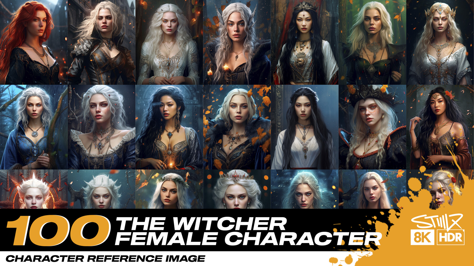 ArtStation - 100 The Witcher Female Characters |8K Reference Images ...