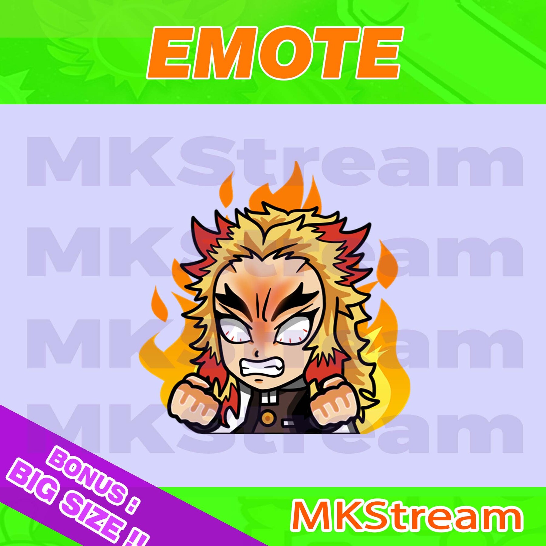 Artstation Twitch Emotes Demon Slayer Rengoku Rage Artworks