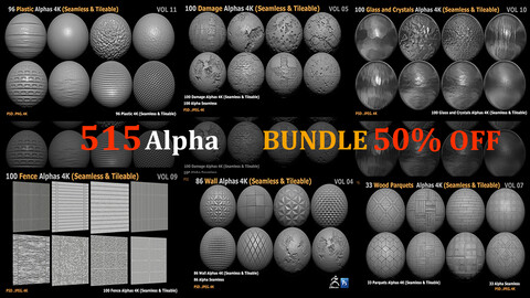 515 Alpha Bundle Plastic, Wall, Wood, Glass, Fence, Damage,  50% OFF (Seamless & Tileable)