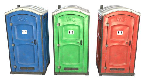 Public Portable Toilet PBR Game Ready