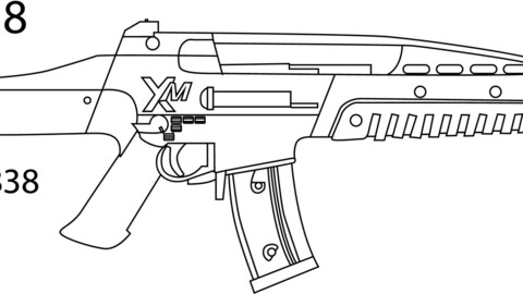 ArtStation - X M8 gun Black white vector outline or line art file for ...