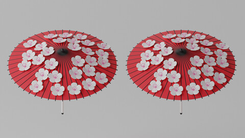 Cartoon Japanese Umbrella Collection 1 3D model