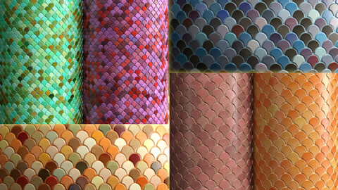 Fish scale Tile Collection Materials VOl.2