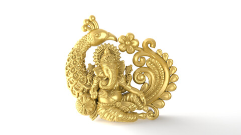 Peacock Ganesha 3D-print model