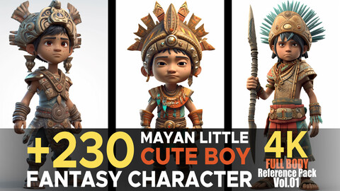 +230 Mayan Little Cute Boy(Fantasy Character) Vol.01 4K