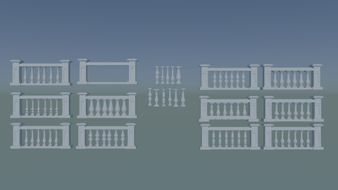 Balustrade Modelo 3D in Environment