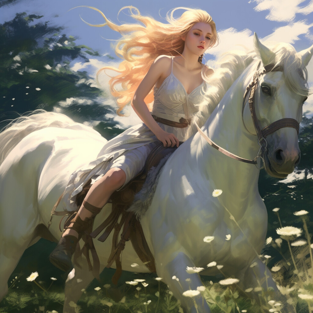 ArtStation - Whispers of Freedom: Her Windswept Mane on a White ...