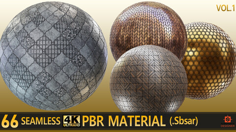 66 Seamless 4K Tile PBR Material Vol1
