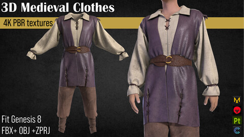 Medieval renaissance farmer peasant clothes