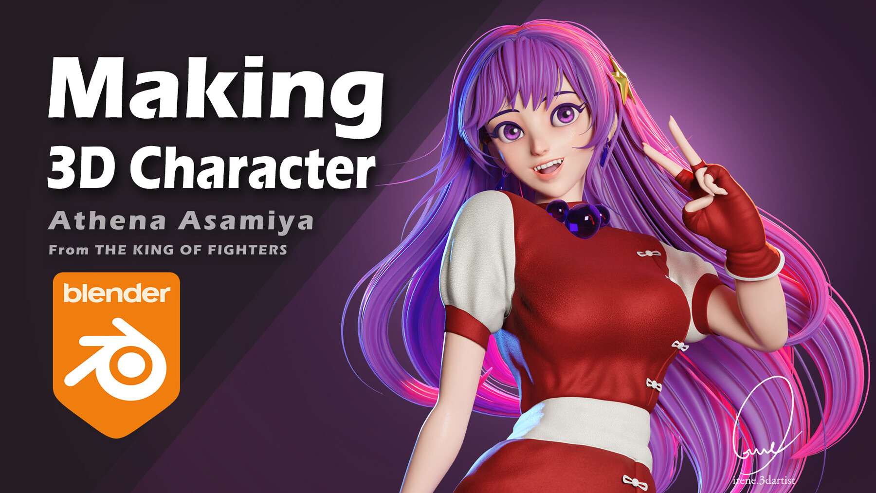 ArtStation - Making KOF 3D Characters Process in Blender -Athena Asamiya  _Sculpting & Retopology_Full Version | Tutorials