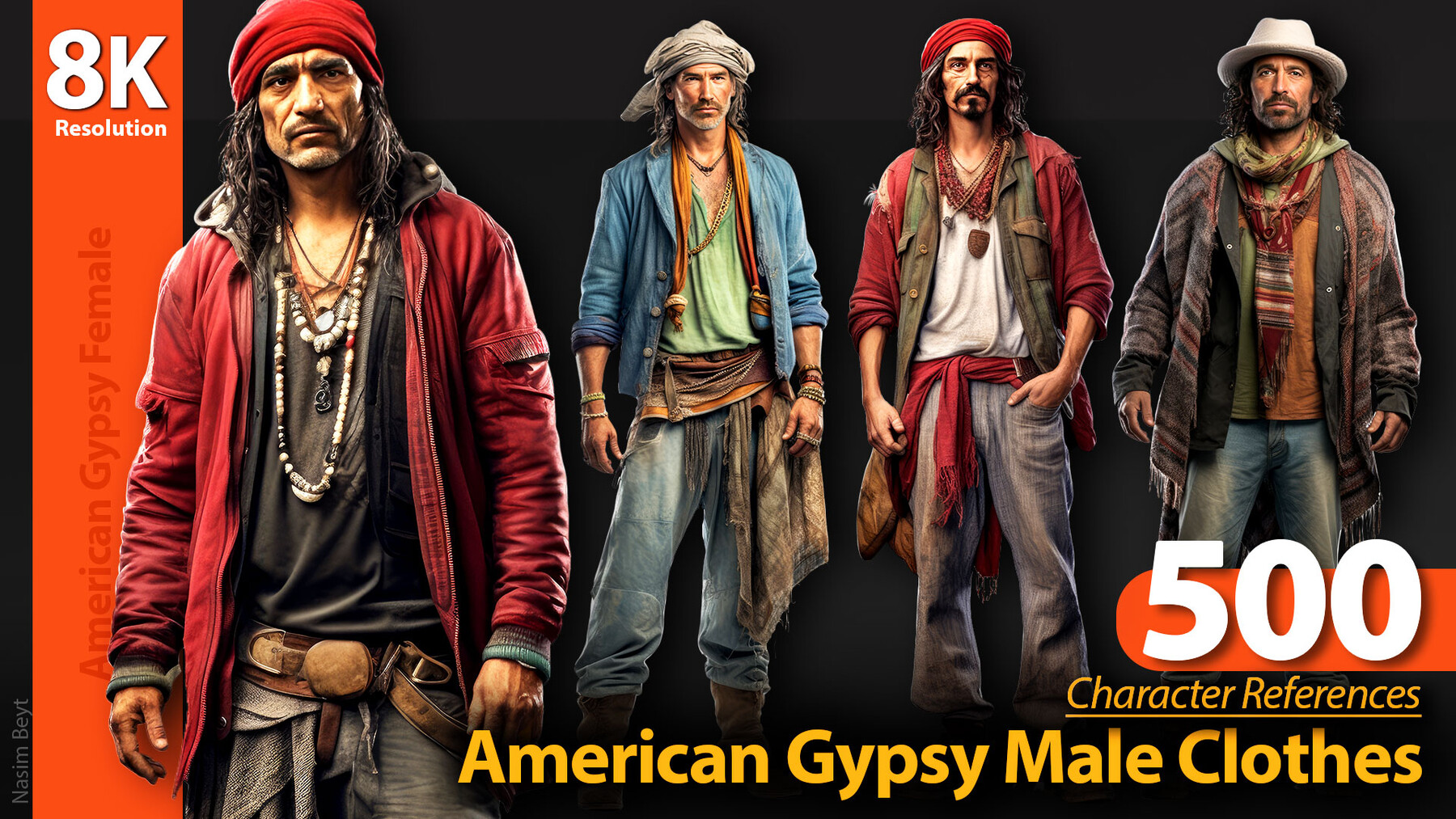 ArtStation - 500 American Gypsy Male Clothes. Character References, 8K ...