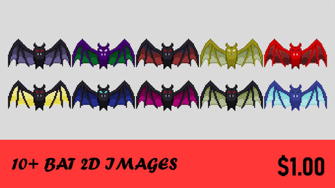 10+ Retro Bat 2D Assets