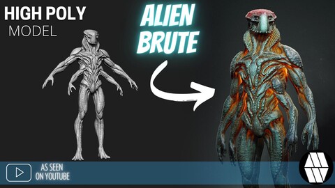 ZBrush Model: Alien Brute High Poly ZTL & FBX