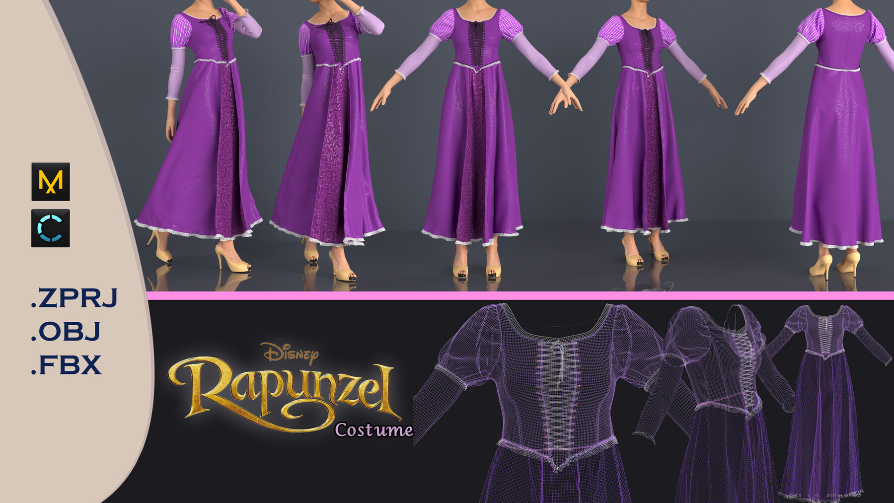 tangled rapunzel dress pattern