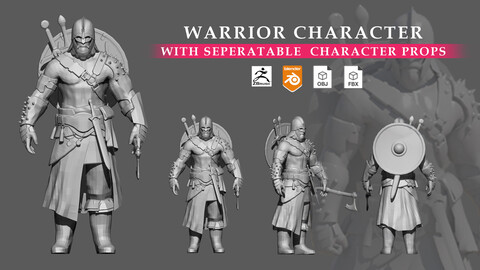 ArtStation - Warrior Character ( Blender | OBJ | FBX | Zbrush ) | Resources