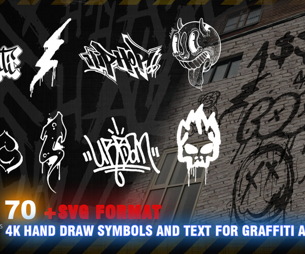 ArtStation - 70 4K HAND DRAW SYMBOLS AND TEXTS GRAFFITI AND PRINT - HIGH  END QUALITY RES - (ALPHA & TRANSPARENT & SVG VECTOR) - VOL97 | Brushes