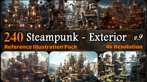 240 Steampunk Environment - Exterior Reference Pack | 4K | v.9