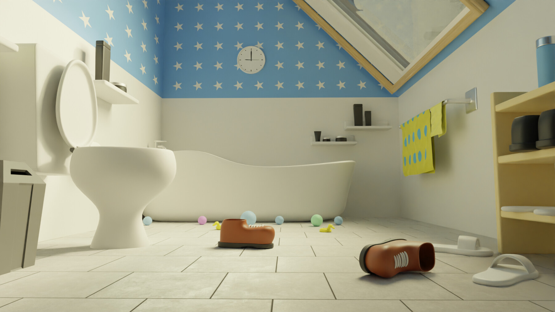 ArtStation - Stylish Bathroom Cartoon Style 3D model | Resources