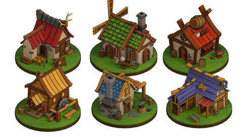 Stylized village (profile houses)