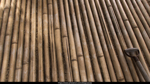 PBR - BAMBOO CANE WALL - 4K MATERIAL + SBS GRAPH