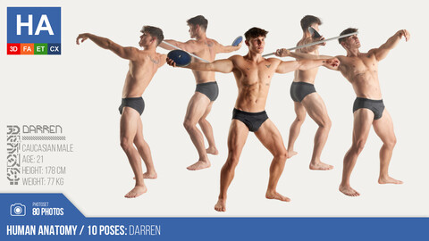 Human Anatomy | Darren 10 Various Poses | 80 Photos