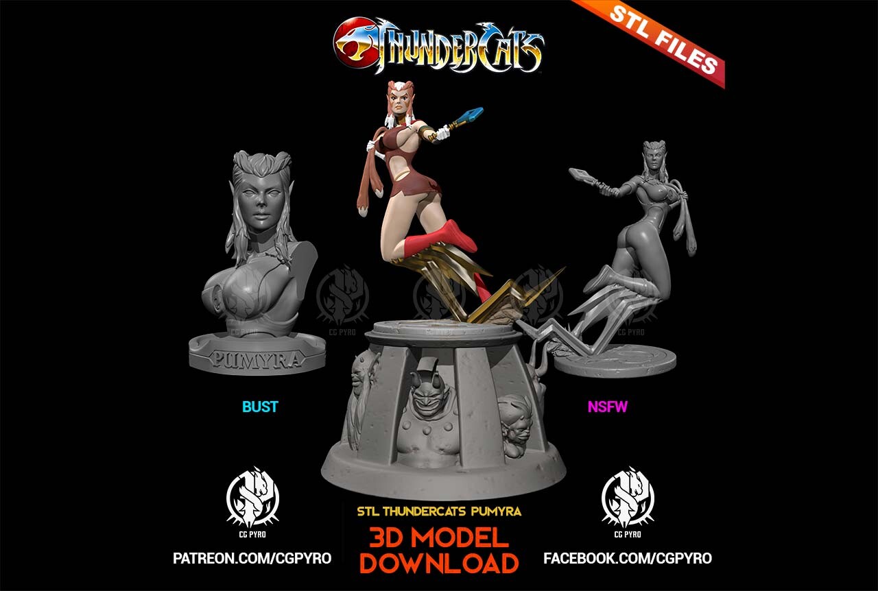 cheetara from thundercats fanart by cg pyro collection 3D Print