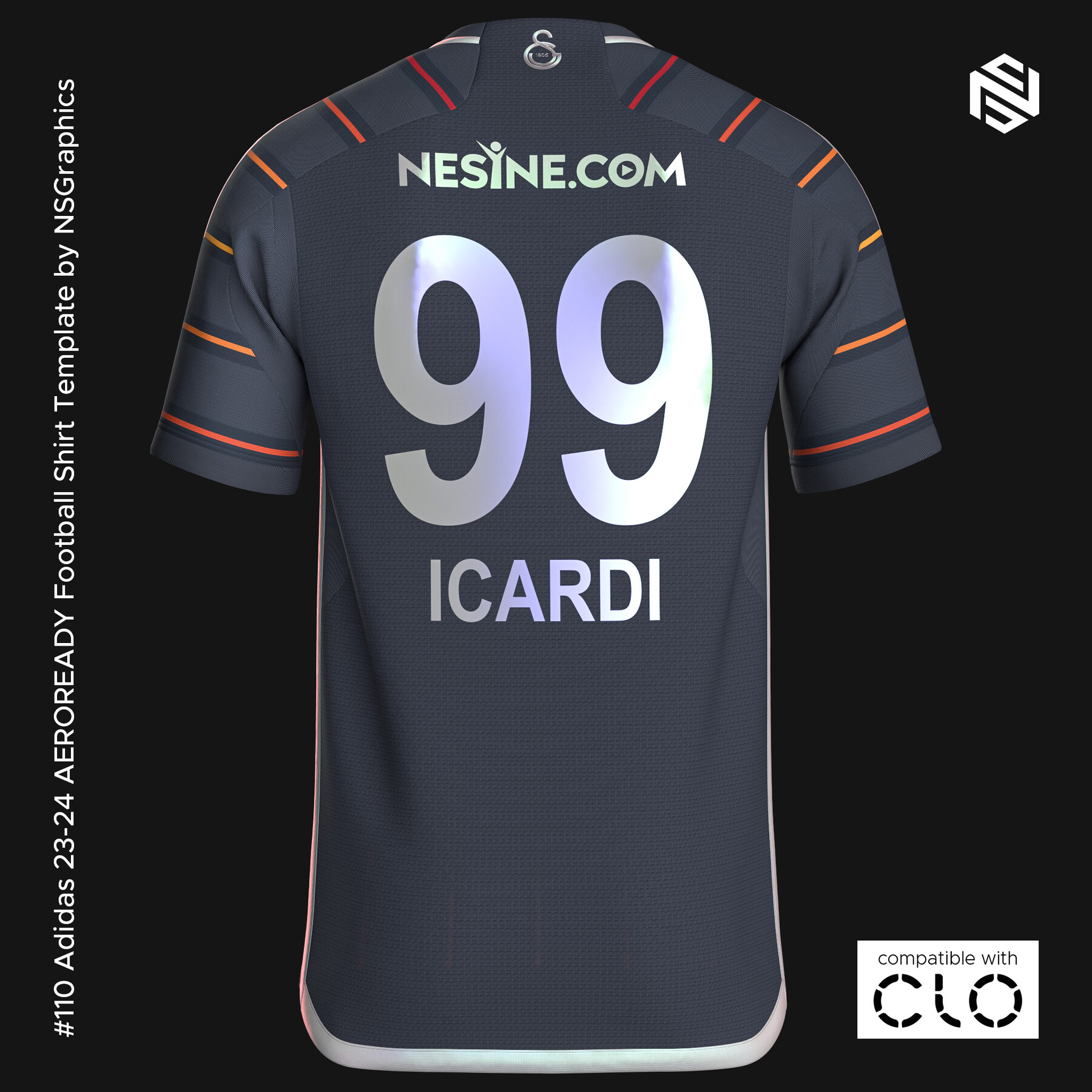 adidas Regista Football Shirt for CLO3D-Marvelous Designer 3D