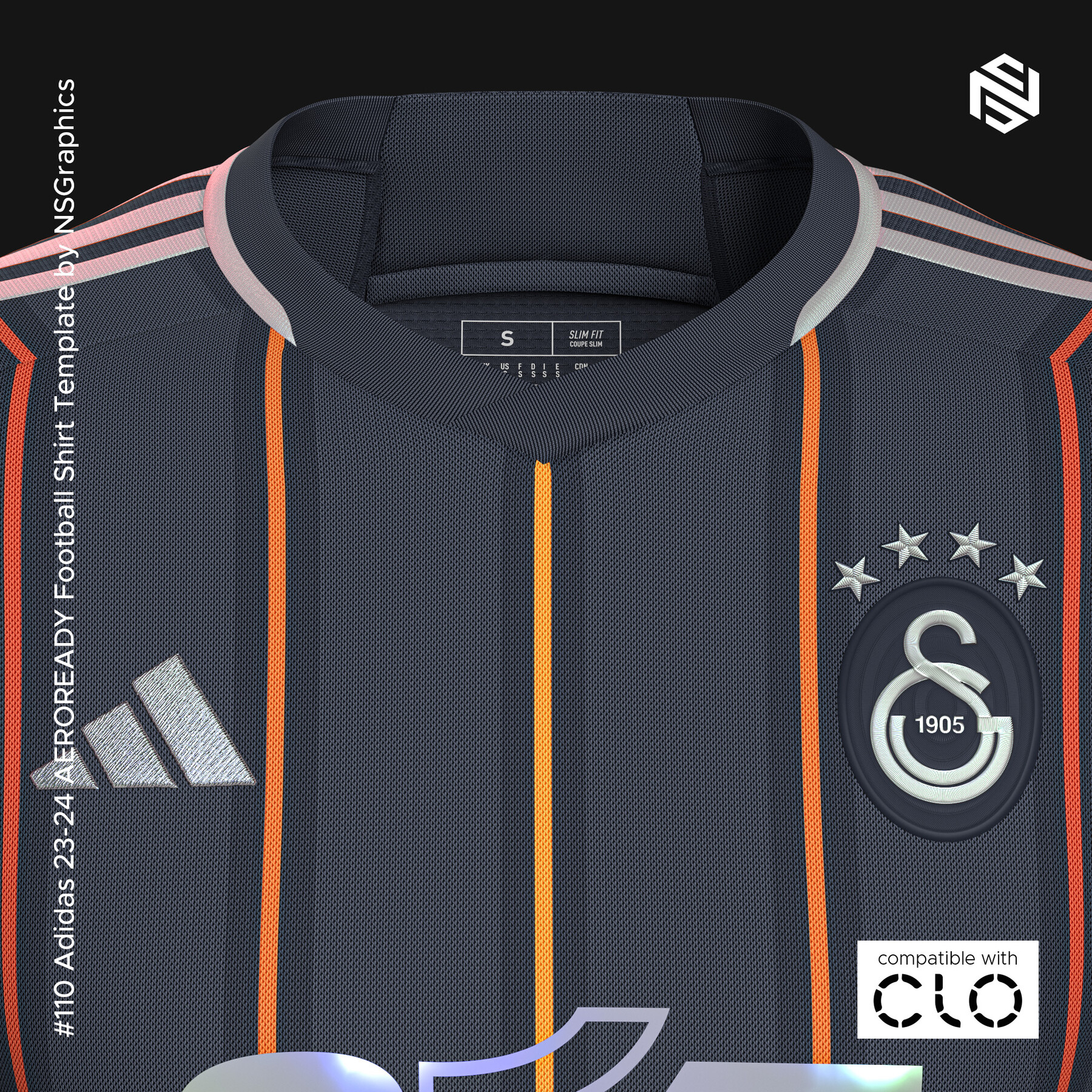 adidas Regista Football Shirt for CLO3D-Marvelous Designer 3D