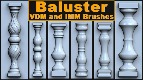 Baluster VDM and IMM Brushes - Zbrush
