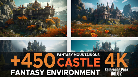 +450 Fantasy Mountainous Castle (Super Fantasy Environment ) Vol.02