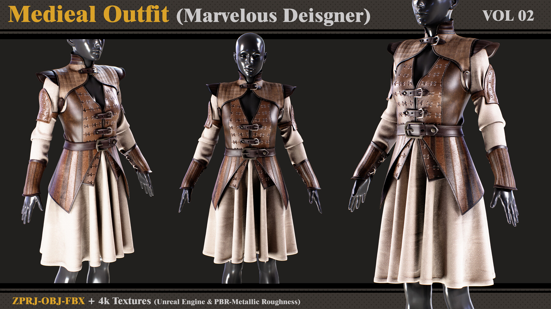 ArtStation - Medieval outfit- Marvelous Designer + 4K Textures + OBJ ...