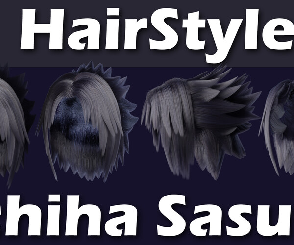 Artstation Uchiha Sasuke Blender Hair Style Game Assets