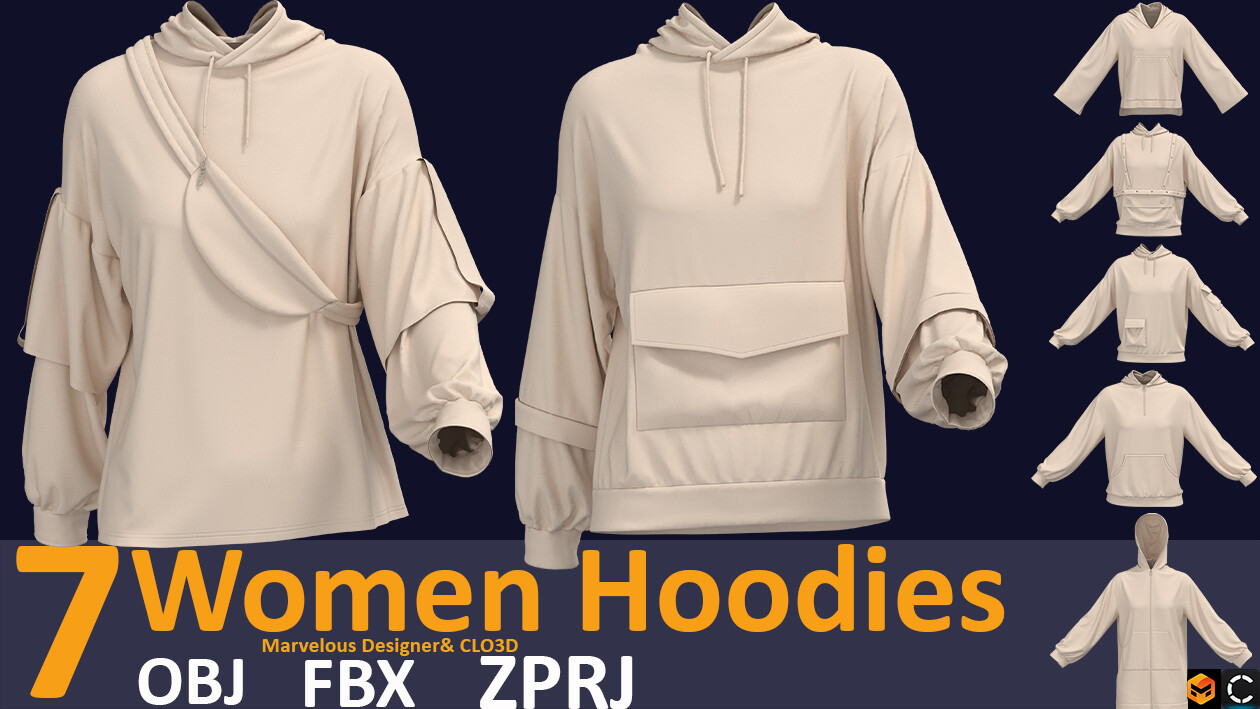 Basic male full zip hoodie ZPRJ OBJ FBX | 3D model