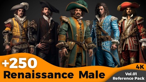 +250 Renaissance Male Character Concept (4K)