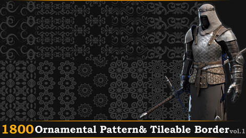 1800 Ornamental Alpha Patterns And  Tileable Borders Vol.1