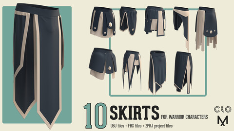 10 SKIRTS FOR WARRIOR CHARACTERS