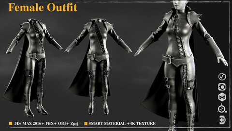 Female Outfit 001/Marvelous Designer / 4k Textures/Smart material
