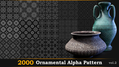 2000 Ornamental Alpha Patterns And Tileable Borders Vol.2