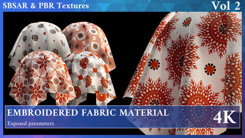 PROCEDURAL EMBROIDERED FABRIC MATERIAL VOL2