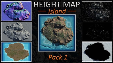 50 terrain maps landscapes of the islands VOL.1 | 2K | 4K |