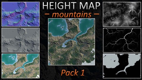 70 terrain maps landscapes of the mountains VOL.1 | 2K |