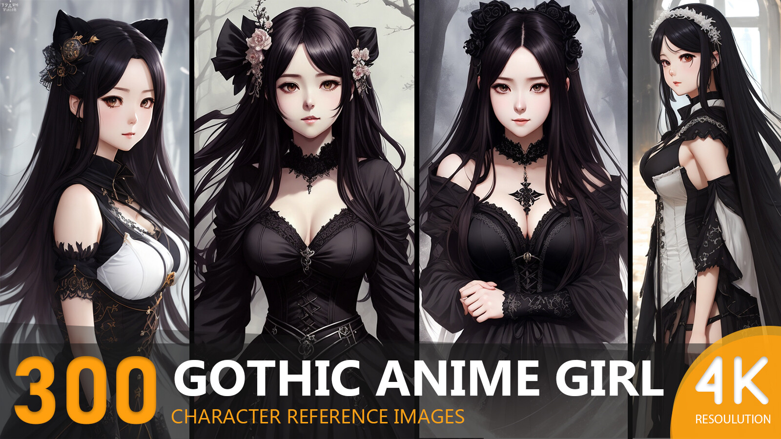 goth anime female characters